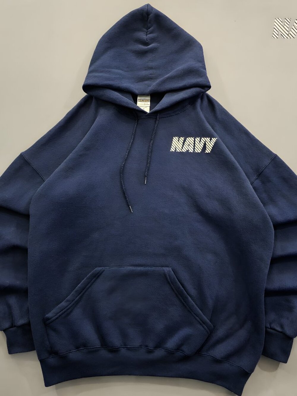 Vintage 90s Soffe US Navy Reflective PT Pullover Hoodie - Navy Blue
